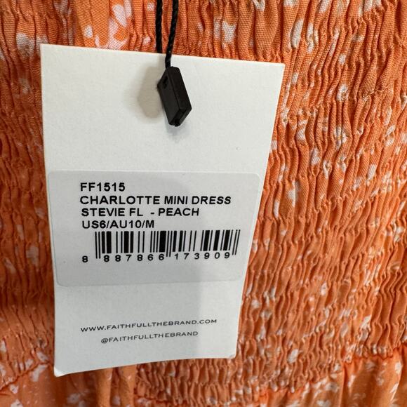 Faithfull The Brand Charlotte Mini Dress Stevie Floral Print Tiered Babydoll 6 - Picture 9 of 13